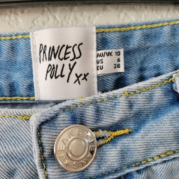 Princess Polly Damika High Waist Wide Leg Crop Jeans - Picture 5 of 10